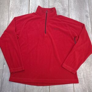 Craghoppers Fleece Pullover Mens Large Red Quarter Zip Outdoor Hiking Sweater